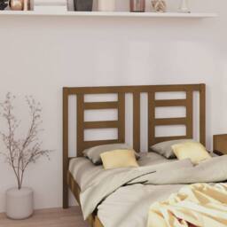 Berkfield Home Beautiful Bed Headboard Honey Brown 126x4x100 cm Solid Wood Pine - Size: 126 x 4 x 100 cm - thumbnail 2