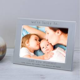 Uniqueful Women's Personalised Lucky to Call You Mummy Silver Plated Frame 7x5 - thumbnail 3