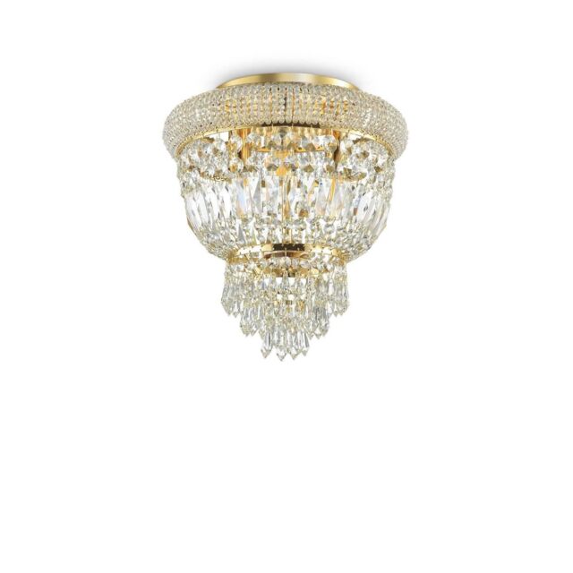 Netlighting Dubai 3 Light Ceiling Light Chandelier Brass E14 in Yellow