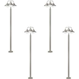 Loops 4 PACK IP44 Outdoor Bollard Light Stainless Steel 60W E27 Driveway Lamp Post in Metallics - thumbnail 1