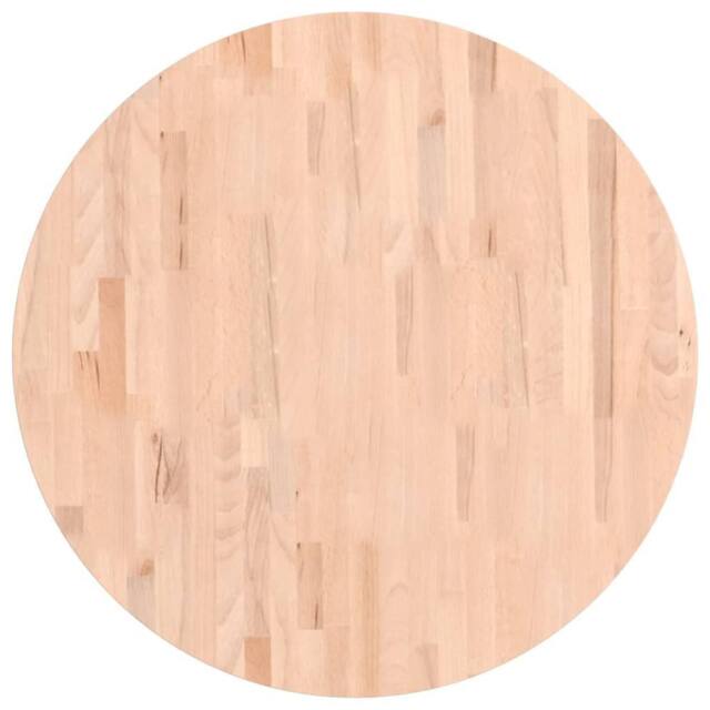 Berkfield Home Table Top Ã˜80x1.5 cm Round Solid Wood Beech in Light Brown - Size: 80x1.5 cm - image 1