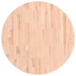 Berkfield Home Table Top Ã˜80x1.5 cm Round Solid Wood Beech in Light Brown - Size: 80x1.5 cm - thumbnail 1