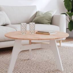 Berkfield Home Table Top Ã˜80x1.5 cm Round Solid Wood Beech in Light Brown - Size: 80x1.5 cm - thumbnail 2