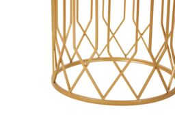 Orsina Set Of 2 Gold Frame Round Side Tables, Bedside Table With Mirrored Top, Gold Finished Accent Table, Round Table - thumbnail 4