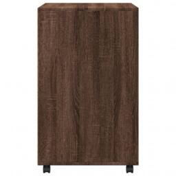 Berkfield Home Rolling Cabinet Brown Oak 60x48x81 cm Engineered Wood - Size: 60 x 48 x 81 cm - thumbnail 5
