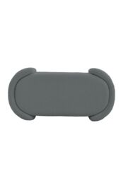 Living and Home Grey Polar Fleece Oval Accent Bench with Gold Metal Legs Bedroom Bed End Stool - thumbnail 4