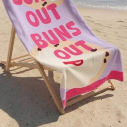 OHS Suns Out Buns Out Beach Towel Bath Quick Dry Microfibre Absorbent - thumbnail 2