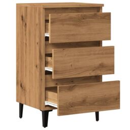 Berkfield Home Bed Cabinet with Metal Legs Artisan Oak 40x35x69 cm in Brown - Size: 40 x 35 x 69 cm - thumbnail 5