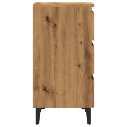 Berkfield Home Bed Cabinet with Metal Legs Artisan Oak 40x35x69 cm in Brown - Size: 40 x 35 x 69 cm - thumbnail 6