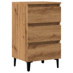 Berkfield Home Bed Cabinet with Metal Legs Artisan Oak 40x35x69 cm in Brown - Size: 40 x 35 x 69 cm - thumbnail 2
