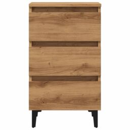 Berkfield Home Bed Cabinet with Metal Legs Artisan Oak 40x35x69 cm in Brown - Size: 40 x 35 x 69 cm - thumbnail 4