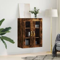 Berkfield Home Wall Mounted Cabinet Smoked Oak 69.5x34x90 cm in Brown - thumbnail 3