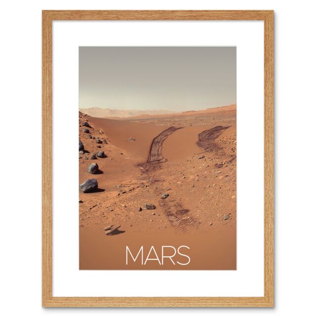 "Artery8 Wall Art Print NASA Our Solar System Mars Rover Planet Surface Image Artwork Framed 9X7 Inch in Beige - Size: W7"" x H9""" - image 1