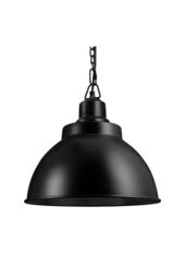 Industville Brooklyn Dome Pendant, 13 Inch, Black, Black Chain Holder - thumbnail 1