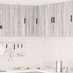 "Berkfield Home Kitchen Wall Corner Cabinet ""Porto"" Grey Sonoma Engineered Wood" - thumbnail 3