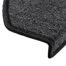 Berkfield Home Carpet Stair Treads 15 pcs Anthracite 65x24x4 cm in Charcoal - Size: Medium - thumbnail 7