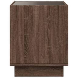Berkfield Home Bedside Table with Infinity LED Brown Oak 50x50x50 cm - Size: 50 x 50 x 50 cm - thumbnail 7