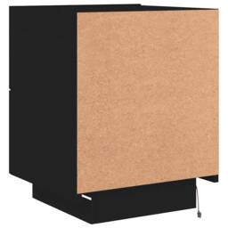 Berkfield Home Decorative Bedside Cabinet with LED Lights Black Engineered Wood - thumbnail 9