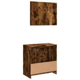 Berkfield Home Spacious 2 Piece Bathroom Furniture Set Smoked Oak Engineered Wood in Brown - thumbnail 7