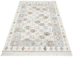 FurnitureboxUK Maren Grey Kilim Patterned Indoor / Outdoor Rug 160x230cm in Light Grey - Size: 230 cm x 160 cm - thumbnail 4