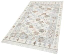 FurnitureboxUK Maren Grey Kilim Patterned Indoor / Outdoor Rug 160x230cm in Light Grey - Size: 230 cm x 160 cm - thumbnail 3