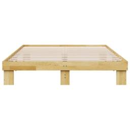 Berkfield Home Bed Frame without Mattress 135x190 cm Double Solid Wood Oak in Brown - thumbnail 6