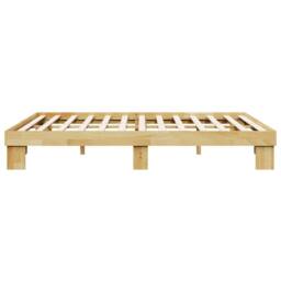 Berkfield Home Bed Frame without Mattress 135x190 cm Double Solid Wood Oak in Brown - thumbnail 7