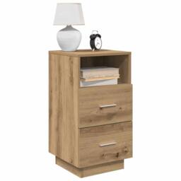 Berkfield Home Bedside Cabinet with 2 Drawers Artisan Oak 36x36x68 cm in Brown - Size: 36 x 36 x 68 cm - thumbnail 2