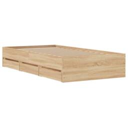 Berkfield Home Modern Bed Frame with Drawers without Mattress Sonoma Oak 100x200 cm in Light Tan - thumbnail 8