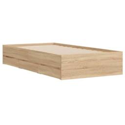 Berkfield Home Modern Bed Frame with Drawers without Mattress Sonoma Oak 100x200 cm in Light Tan - thumbnail 4