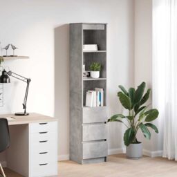 Berkfield Home Highboard Concrete Grey 37.5x35x180 cm Engineered Wood - thumbnail 1