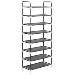 Berkfield Home Shoe Rack with 8 Shelves Metal & Non-woven Fabric Black
