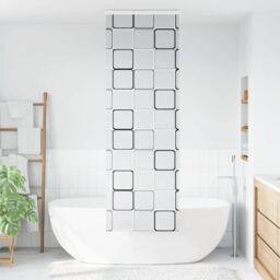 Berkfield Home Shower Roller Blind with Cassette 70x240 cm Fabric Width 66 cm in Black - thumbnail 2