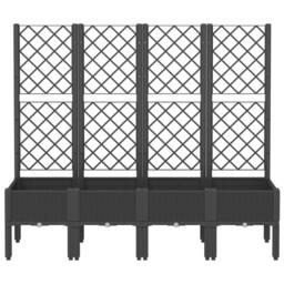 Berkfield Home Garden Planter with Trellis Black 160x40x142 cm PP - Size: 160 x 40 x 142 cm - thumbnail 3