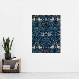 "Artery8 Birds & Flowers Blue Pattern Vintage Wall Art Print W. Morris - Size: W18"" x H24""" - thumbnail 4