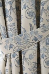 Dreams & Drapes 'Averie' Pair of Pencil Pleat Curtains With Tie-Backs in Blue - Size: 168 cm width x 137 cm drop - thumbnail 5