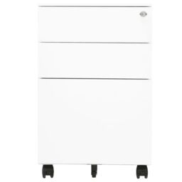 Berkfield Home Mobile File Cabinet White 39x45x60 cm Steel - Size: 39 x 45 x 60 cm - thumbnail 2