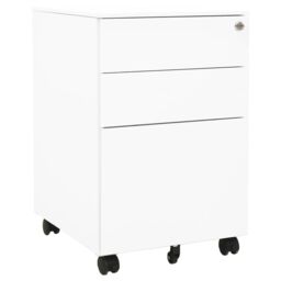 Berkfield Home Mobile File Cabinet White 39x45x60 cm Steel - Size: 39 x 45 x 60 cm - thumbnail 1