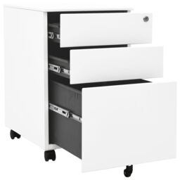 Berkfield Home Mobile File Cabinet White 39x45x60 cm Steel - Size: 39 x 45 x 60 cm - thumbnail 5