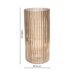 Ivyline Daphne Ribbed Vase Apricot H38CM D19CM in Pale Orange - thumbnail 3