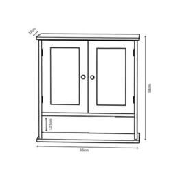 SPETLEK Mirrored Bathroom Storage Wall Cupboard 2 Doors Grey & Oak - thumbnail 5