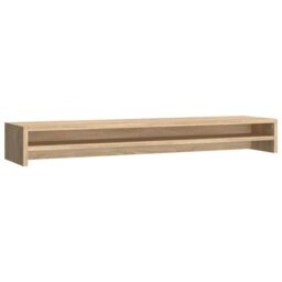 Berkfield Home Monitor Stand Sonoma Oak 100x24x13 cm Engineered Wood in Brown - Size: 100 x 24 x 13 cm - thumbnail 2