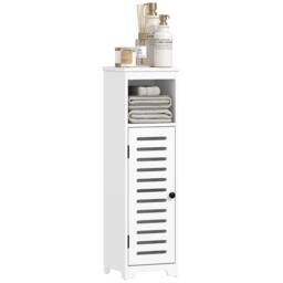 HOMCOM Bathroom Cabinet, Bathroom Floor Cabinet with Adjustable Shelf, White - thumbnail 2