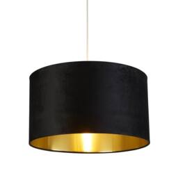 Lighting Collection Black Velvet Brushed Gold Inner Shade D50Cm Lamp Shade