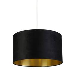 Lighting Collection Black Velvet Brushed Gold Inner Shade D50Cm Lamp Shade - thumbnail 3