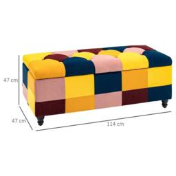 NESTLUNE 114 x 47 x 47cm Velvet Storage Ottoman - Size: 100 cm x 100 cm - thumbnail 2