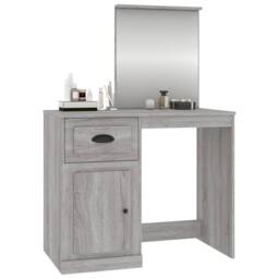 Berkfield Home Dressing Table with Mirror Grey Sonona 90x50x132.5 cm Engineered Wood - thumbnail 4