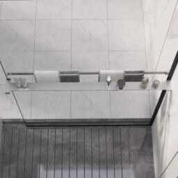 Berkfield Home Shower Shelf for Walk-in Shower Wall Chrome 100 cm Aluminium in Silver - thumbnail 1