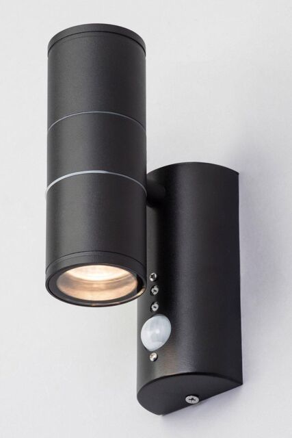 BHS Lighting Delting Up & Down Outdoor Wall Light with Sensor in Black - image 1