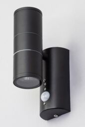 BHS Lighting Delting Up & Down Outdoor Wall Light with Sensor in Black - thumbnail 2
